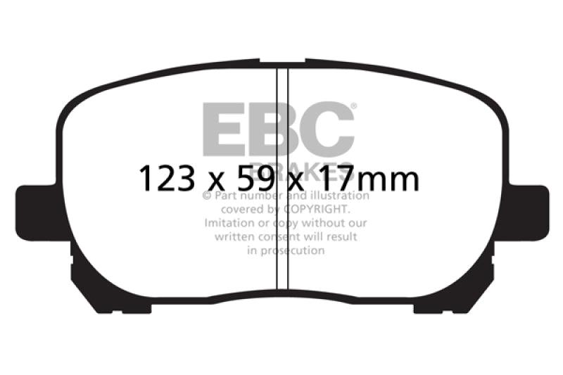 EBC 02-08 Pontiac Vibe 1.8 Yellowstuff Front Brake Pads - Corvette Realm