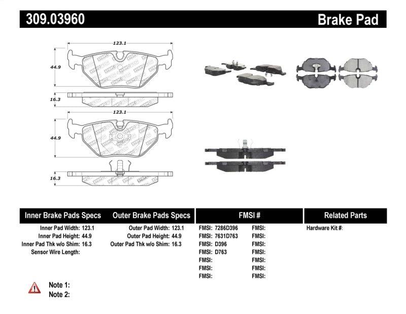 StopTech Performance 87-99 BMW M3 / 89-93 M5 / 98-02 Z3 Rear Street Performance Brake Pads - Corvette Realm