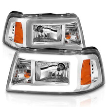 Load image into Gallery viewer, ANZO 2001-2011 Ford Ranger Crystal Headlights w/ Light Bar Chrome Housing - Corvette Realm