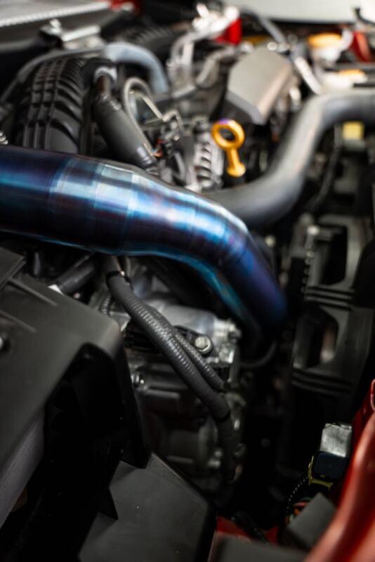 Torque Solution 2022+ Subaru WRX / 19-23 Subaru Ascent Titanium Top Mount Charge Pipe - Burnt Blue - Corvette Realm