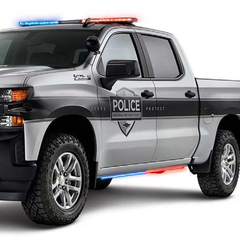 Putco 15-23 Ford F-150 Blade Rocker Kits Sideliners - Blue & White w/ White Override - Corvette Realm