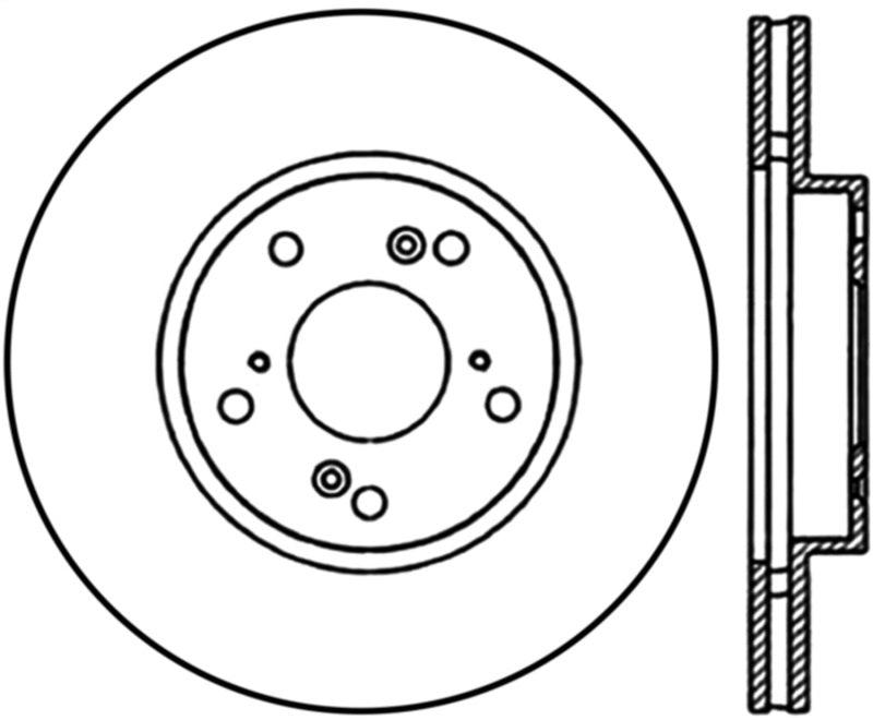 StopTech 06-08 Civic GX / 02-04 CR-V / 98-02 Honda Accord V6 / 03-07 Accord 4 cyl/V6 MT Slotted & D - Corvette Realm