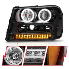 Load image into Gallery viewer, ANZO 2002-2009 Chevrolet Trailblazer Projector Headlights w/ Halo Black - Corvette Realm
