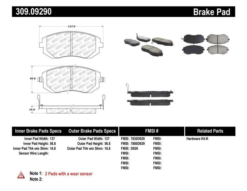 Stoptech 03-10 Subaru Forester/Impreza / 02-12 Subaru Legacy/Outback Sport Brake Pads - Front - Corvette Realm