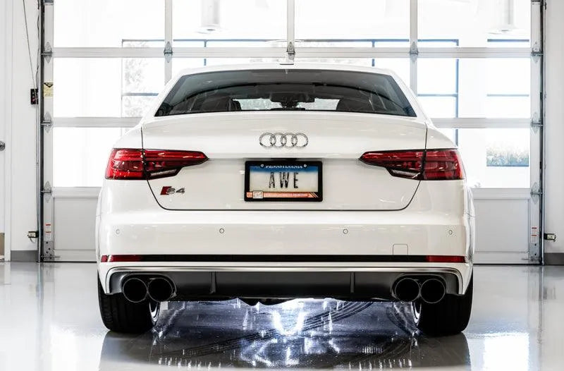 AWE Tuning Audi B9 S5 Sportback Touring Edition Exhaust - Non-Resonated (Black 102mm Tips) - Corvette Realm