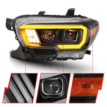 Load image into Gallery viewer, ANZO 2016-2017 Toyota Tacoma Projector Headlights w/ Plank Style Switchback Black w/ Amber - Corvette Realm