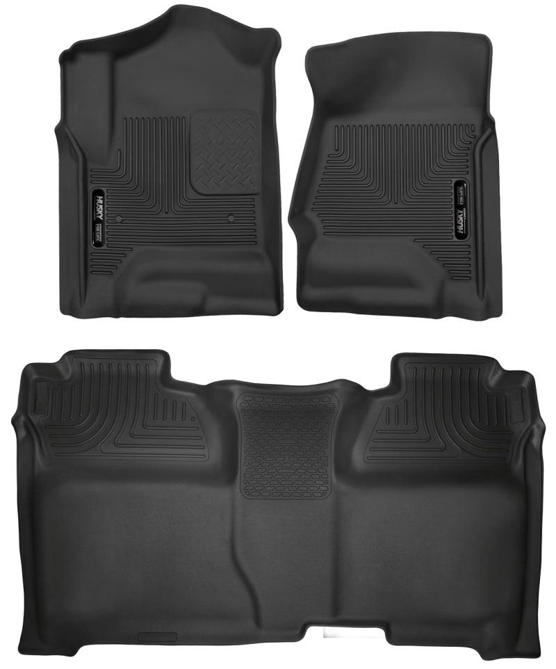 Husky Liners 14-18 Chevrolet Silverado Crew Cab X-Act Contour Front & Second Seat Floor Liners - Corvette Realm