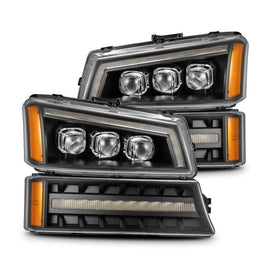 AlphaRex 03-06 Chevy Silverado 1500/2500HD/3500HD/Avalanche Black NOVA LED Proj Headlights - Corvette Realm