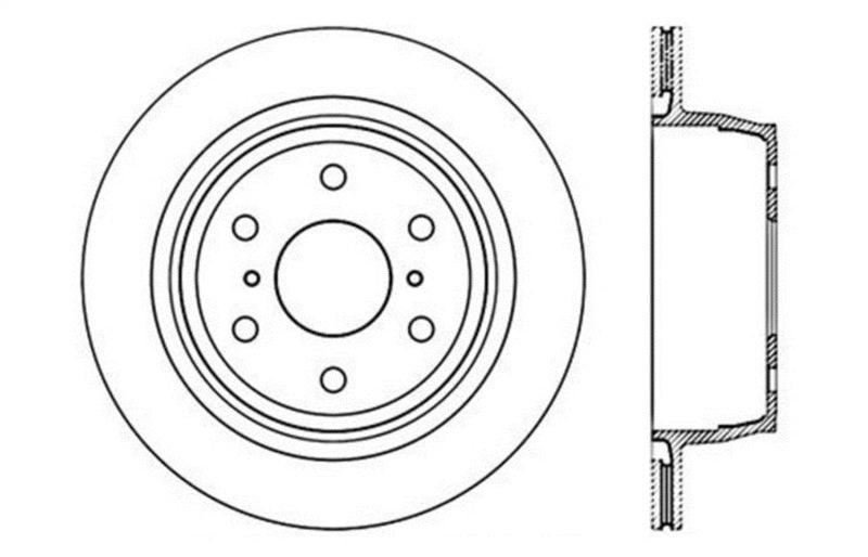 StopTech 07-10 GMC Sierra (w/ Rear Drum) / 07-09 GMC Yukon Rear Left Slotted & Drilled Rotor - Corvette Realm