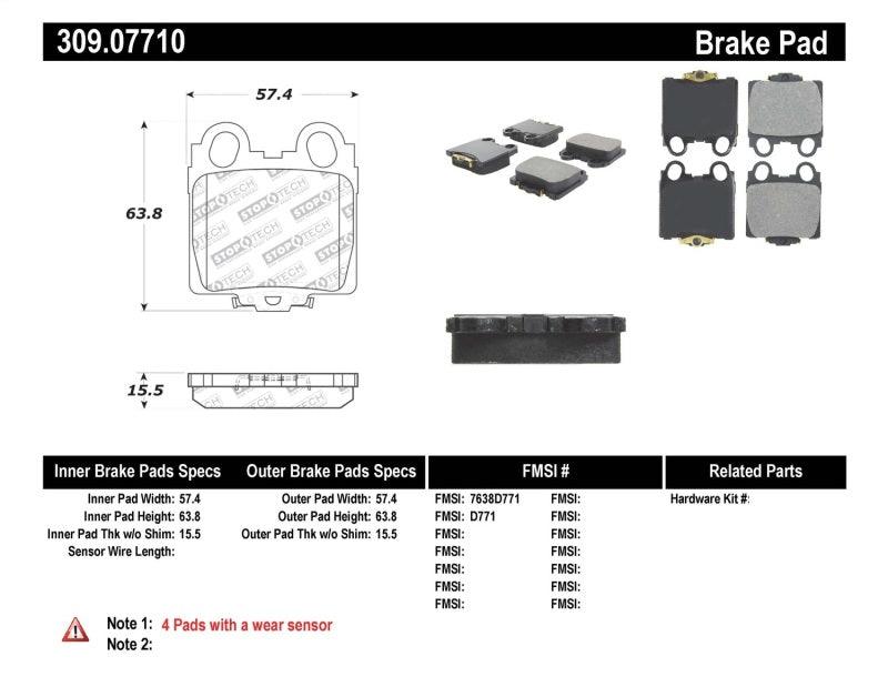 StopTech Performance 98-05 Lexus GS 300/350/400/430/450H / 00-05 IS250/300/350 Rear Brake Pads - Corvette Realm