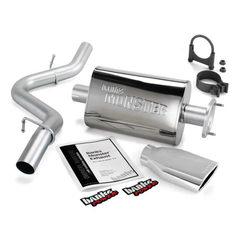 Banks Power 04-06 Jeep 4.0L Wrangler Unlimited Monster Exhaust Sys - SS Single Exhaust w/ Chrome Tip - Corvette Realm