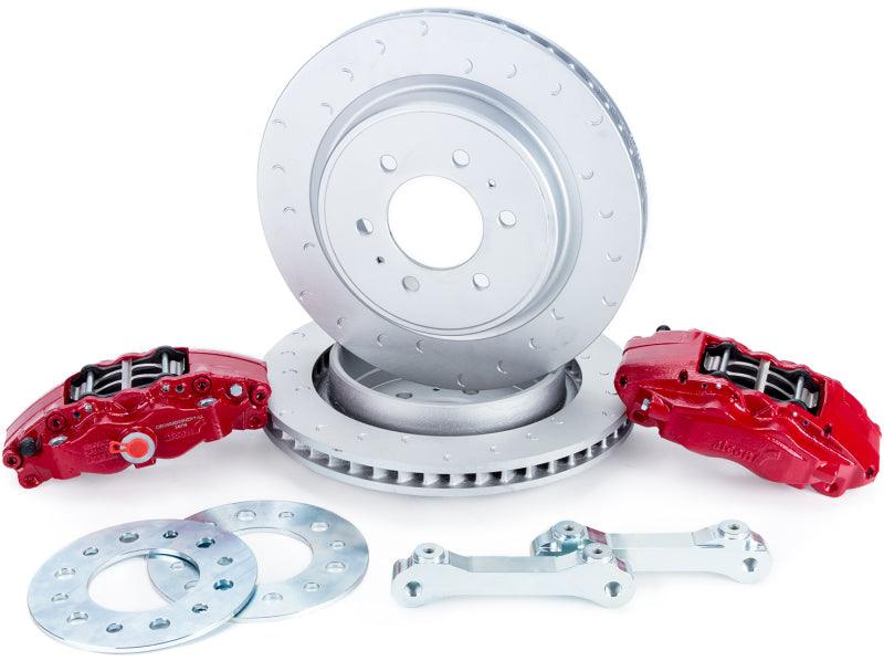 Alcon 10-14 & 17-18 Raptor/09-17 F150 360x32 Rotors 4-Piston Red Rear Brake Kit w/o Elect Park Brake - Corvette Realm