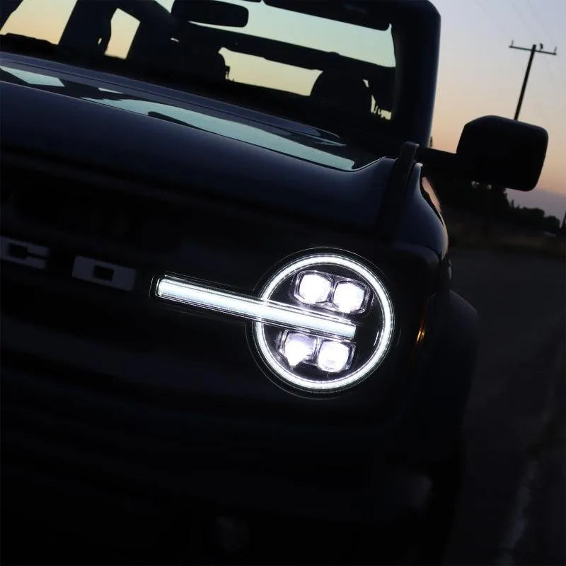 AlphaRex 21-23 Ford Bronco NOVA LED Projector Headlights Black - Corvette Realm