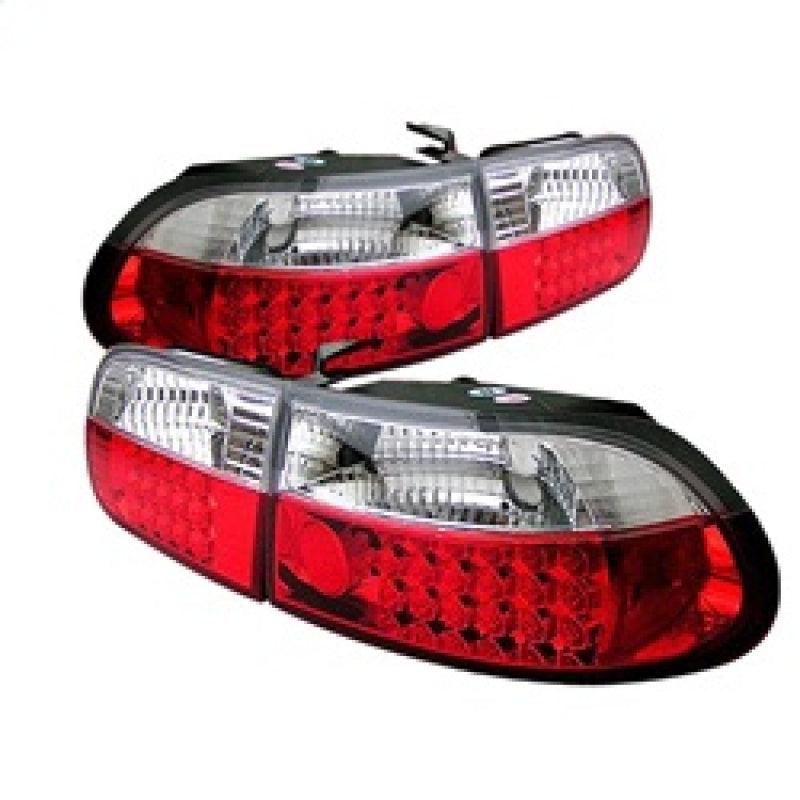 Spyder Honda Civic 92-95 3DR LED Tail Lights Red Clear ALT-YD-HC92-3D-LED-RC - Corvette Realm