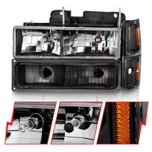Load image into Gallery viewer, ANZO 88-98 Chevrolet C1500 Crystal Headlights Black - Corvette Realm