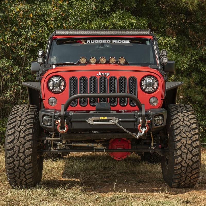 Rugged Ridge Arcus Front Bumper Set W/ Overrider 2018 Jeep Wrangler JK - Corvette Realm