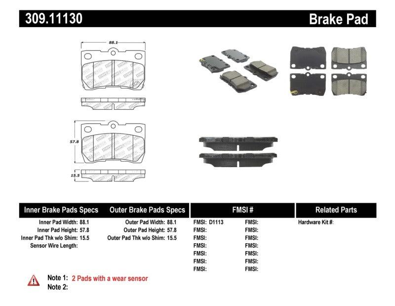 StopTech Performance 06 Lexus GS300/430 / 07-08 GS350 / 06-08 IS250/350 Rear Brake Pads - Corvette Realm