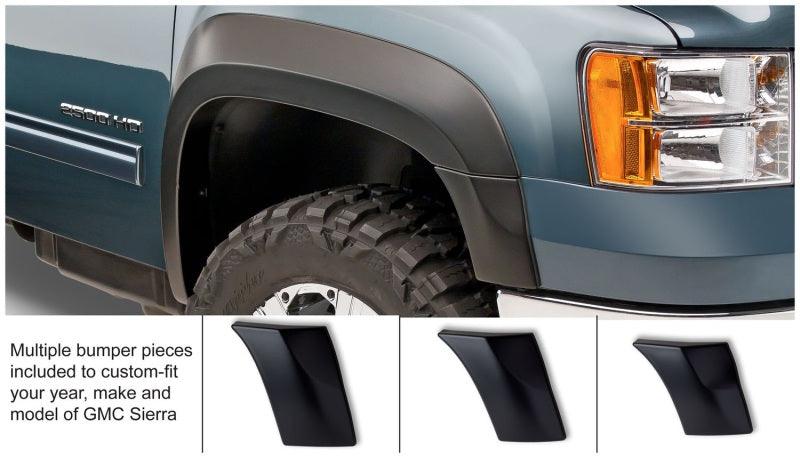 Bushwacker 07-13 GMC Sierra 1500 Fleetside Extend-A-Fender Style Flares 4pc 78.7/97.6in Bed - Black - Corvette Realm