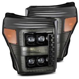AlphaRex 11-16 Ford F-350 SD NOVA LED Proj Headlights Plank Style Alpha Blk w/Activ Light/Seq Signal - Corvette Realm