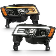 Load image into Gallery viewer, ANZO 2017-2018 Jeep Grand Cherokee Projector Headlights w/ Plank Style Switchback - Black w/ Amber - Corvette Realm