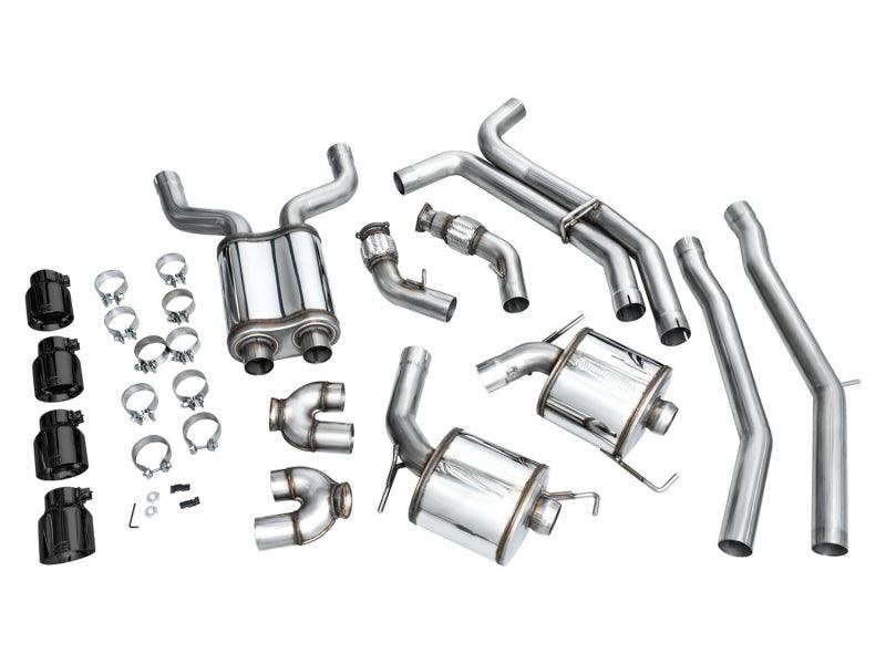 AWE Tuning 19-23 Audi C8 S6/S7 2.9T V6 AWD Touring Edition Exhaust - Diamond Black Tips - Corvette Realm