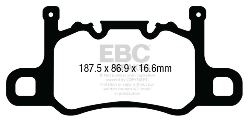 EBC 13-15 Porsche 911 (991) (Cast Iron Rotor only) 3.8 GT3 Yellowstuff Rear Brake Pads - Corvette Realm