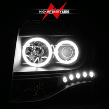 Load image into Gallery viewer, ANZO 2007-2014 Ford Expedition Projector Headlights w/ Halo Black - Corvette Realm