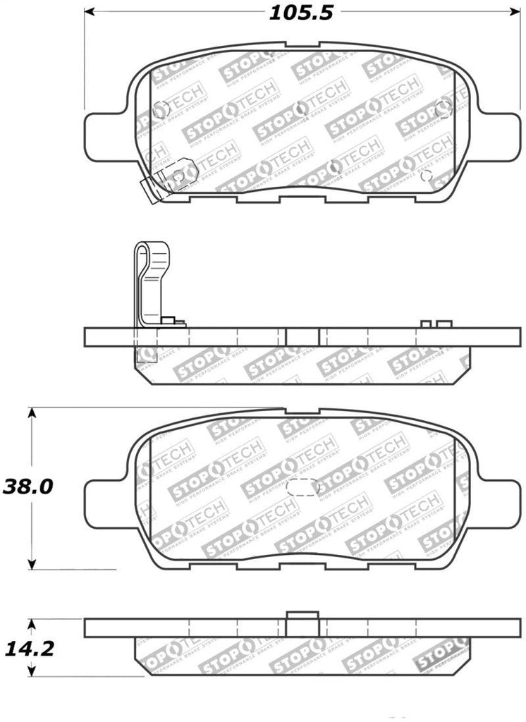 StopTech Street Touring 6/02-08 350z / 01-08 G35 Rear Brake Pads - Corvette Realm