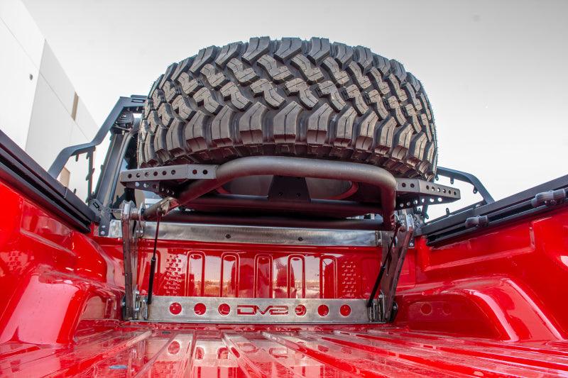 DV8 Offroad 2019+ Jeep Gladiator In-Bed Adjustable Tire Carrier - Corvette Realm