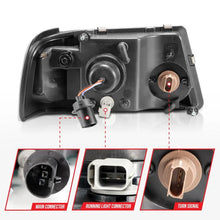 Load image into Gallery viewer, ANZO 2001-2011 Ford Ranger Crystal Headlights w/ Light Bar Black Housing - Corvette Realm