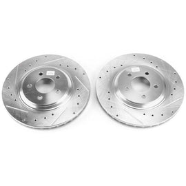 Power Stop 94-01 Ford Mustang Front Evolution Drilled & Slotted Rotors - Pair - Corvette Realm