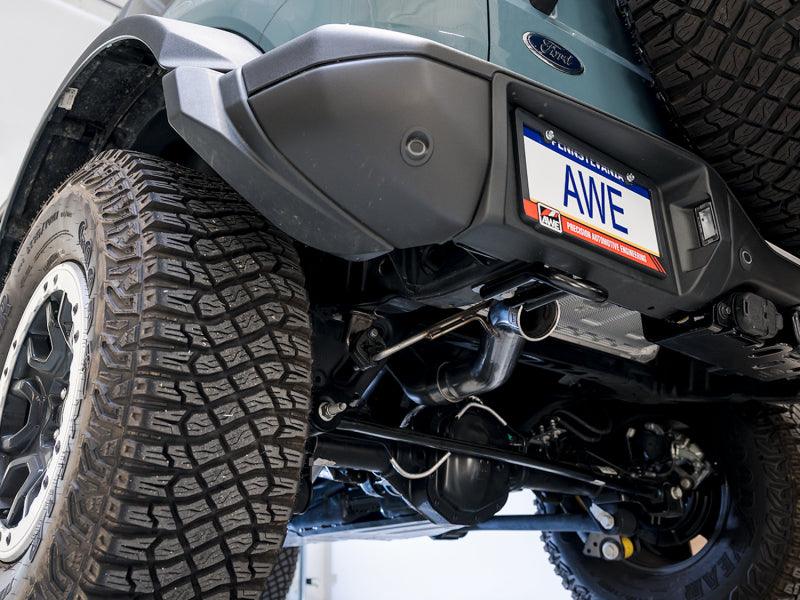 AWE Tuning 2021+ Ford Bronco 0FG Exhaust (No Tips) w/ Bash Guard - Corvette Realm