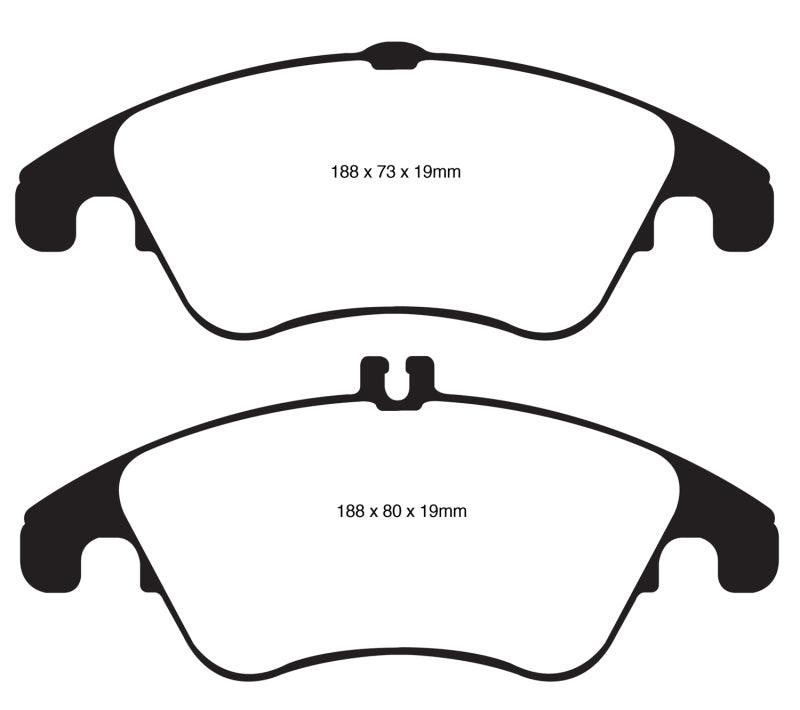 EBC 12+ Mercedes-Benz C250 Coupe 1.8 Turbo Sport Edition Redstuff Front Brake Pads - Corvette Realm