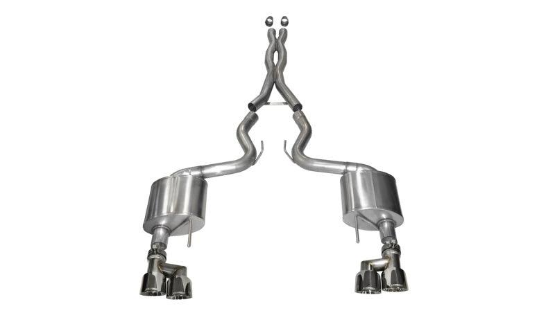 Corsa 15-16 Ford Mustang GT 5.0 3in Cat Back Exhaust Polish Quad Tips (Xtreme) - Corvette Realm