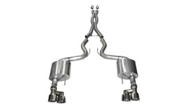 Corsa 15-16 Ford Mustang GT 5.0 3in Cat Back Exhaust Polish Quad Tips (Xtreme) - Corvette Realm