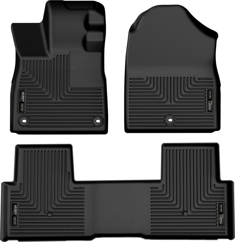 Husky Liners 2023 Honda Pilot Weatherbeater Black Front & 2nd Seat Floor Liners - Corvette Realm