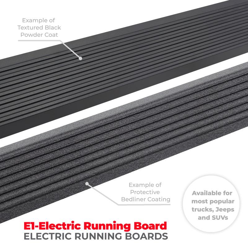 Go Rhino 11-22 Ram 2500/3500 CC 4dr E-BOARD E1 Electric Running Board Kit (No Drill) - Tex. Blk - Corvette Realm