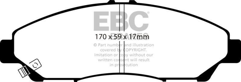 EBC 07-13 Acura MDX 3.7 Yellowstuff Front Brake Pads - Corvette Realm