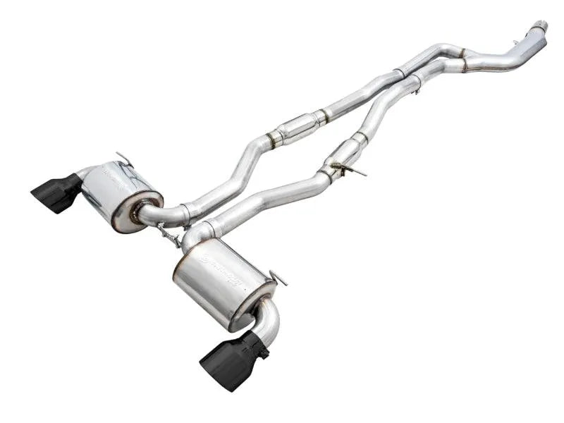 AWE 2020 Toyota Supra A90 Resonated Touring Edition Exhaust - 5in Diamond Black Tips - Corvette Realm