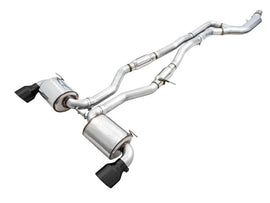 AWE 2020 Toyota Supra A90 Resonated Touring Edition Exhaust - 5in Diamond Black Tips - Corvette Realm