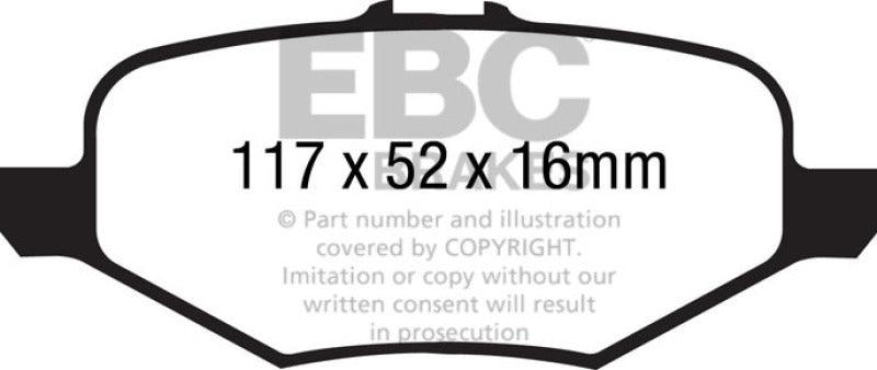 EBC 13+ Ford Explorer 3.5 Twin Turbo 4WD Yellowstuff Rear Brake Pads - Corvette Realm