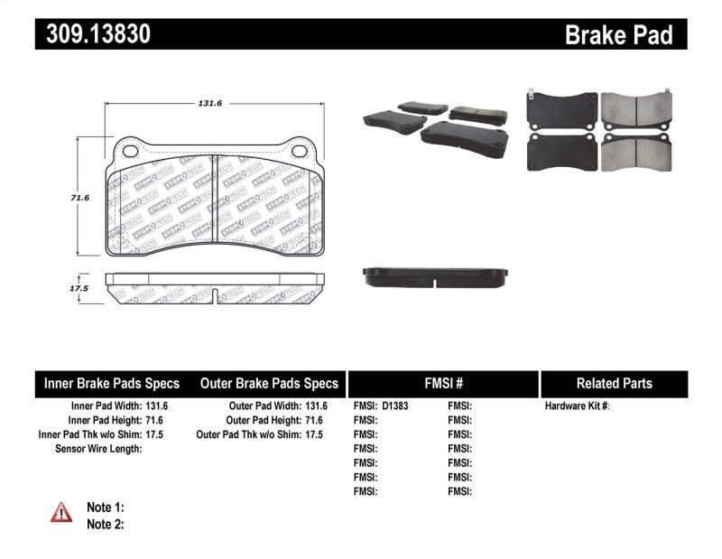 StopTech Performance Brake Pads - Corvette Realm