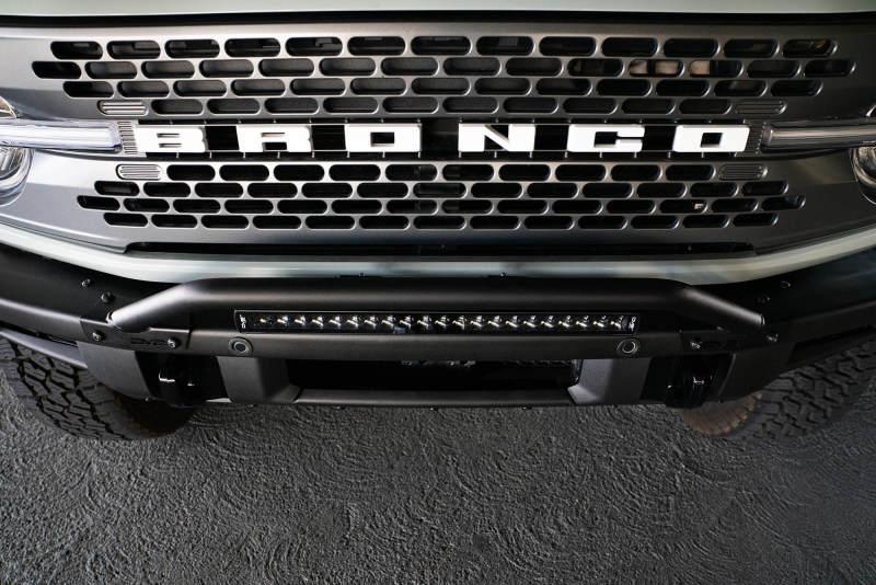 DV8 Offroad 2021-2022 Ford Bronco (Not For Factory Plastic Bumper) Factory Bumper Bull Bar - Black - Corvette Realm