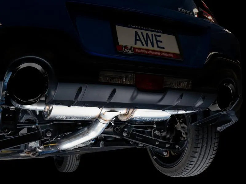 AWE Subaru BRZ/ Toyota GR86/ Toyota 86 Touring Edition Cat-Back Exhaust- Diamond Black Tips - Corvette Realm
