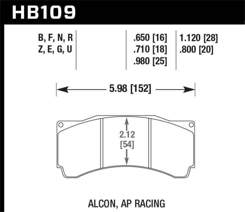 Hawk AP Racing DTC-60 Rear Race Brake Pads - Corvette Realm