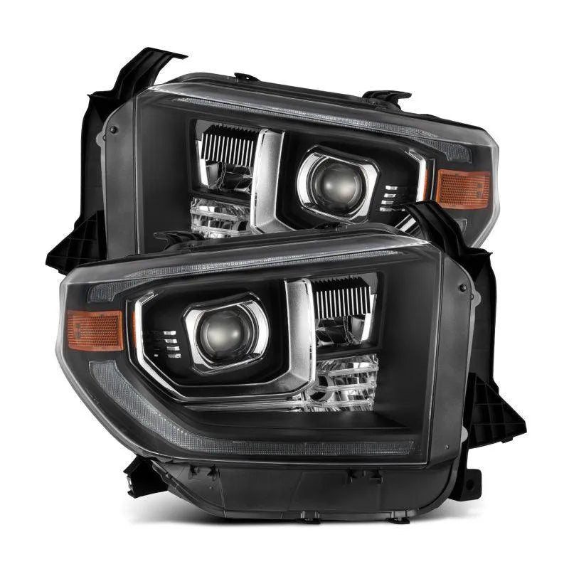 AlphaRex 14-21 Toyota Tundra PRO-Series Projector Headlights Black w/Seq. Sig. + DRL - Corvette Realm