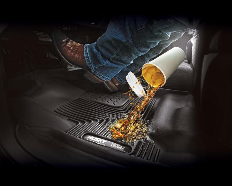 Husky Liners 14-15 Chevy Silverado Crew Cab X-Act Contour Black 2nd Row Floor Liners - Corvette Realm