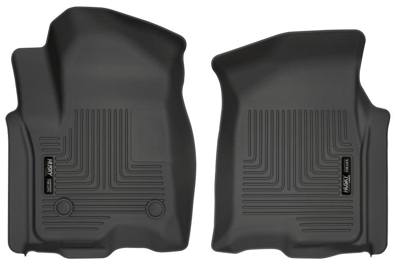 Husky Liners 2019 Chevrolet Silverado 1500 Crew Cab WeatherBeater Black Front Floor Liners - Corvette Realm