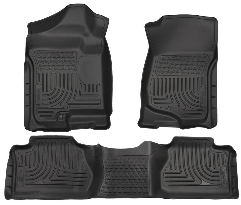 Husky Liners 07-12 Chevy Silverado/GMC Sierra Extended Cab WeatherBeater Combo Black Floor Liners - Corvette Realm