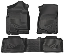 Load image into Gallery viewer, Husky Liners 07-12 Chevy Silverado/GMC Sierra Extended Cab WeatherBeater Combo Black Floor Liners - Corvette Realm